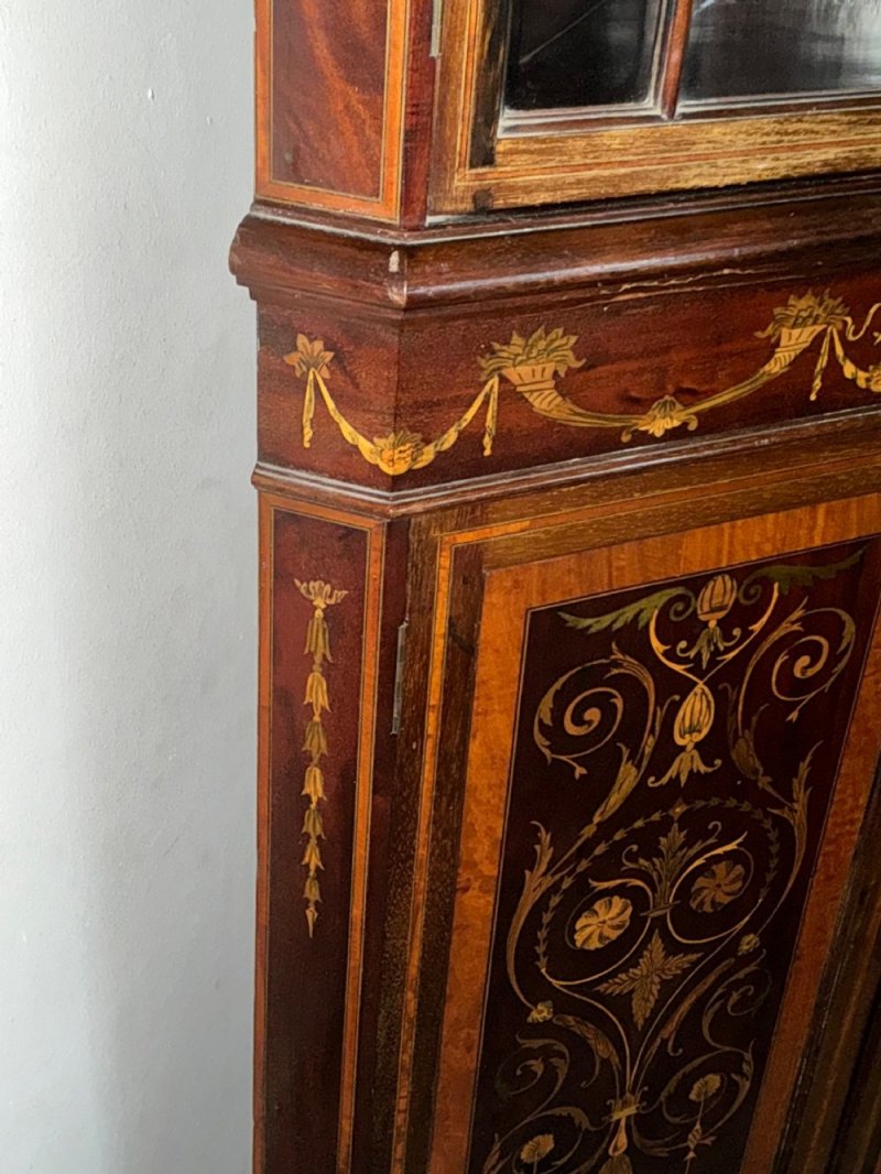 Superb Edwardian Marquetry Corner Cabinet - Image 7