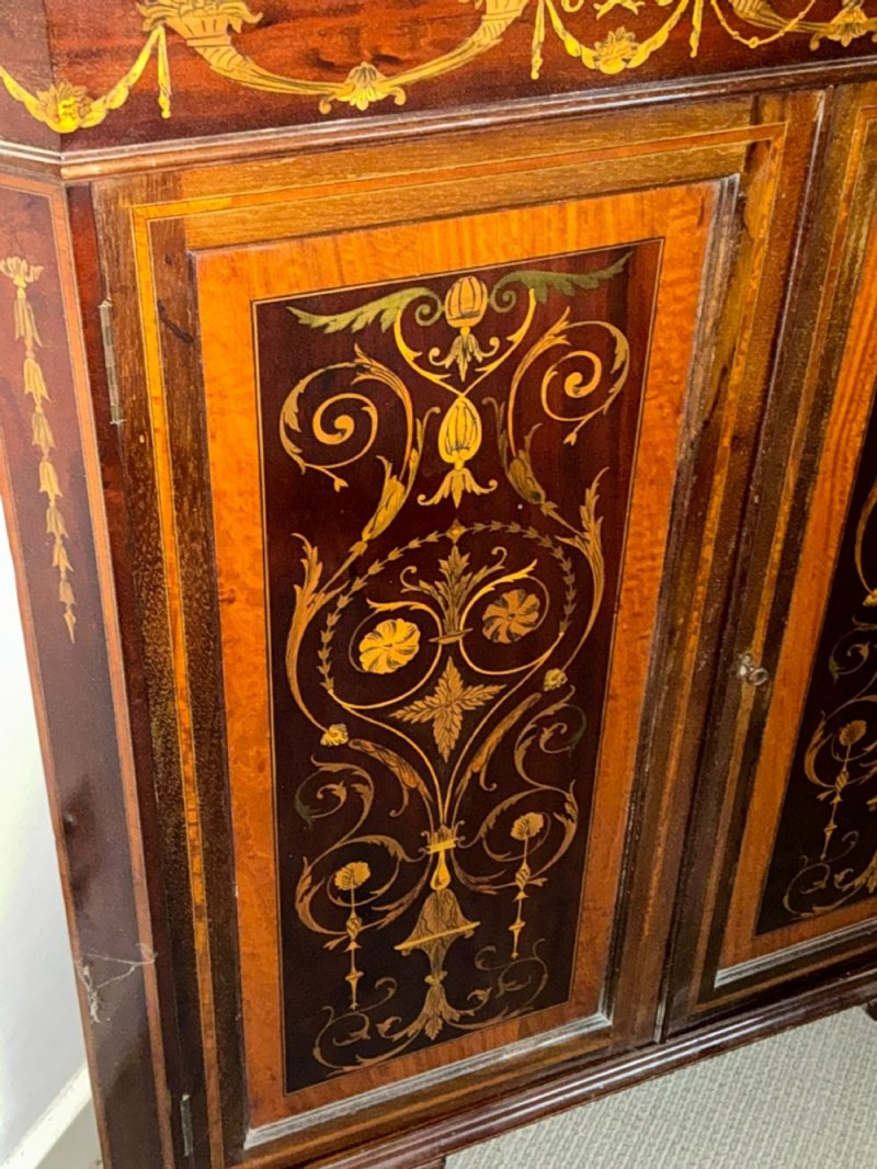 Superb Edwardian Marquetry Corner Cabinet - Image 8