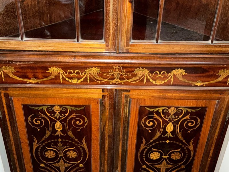 Superb Edwardian Marquetry Corner Cabinet - Image 11
