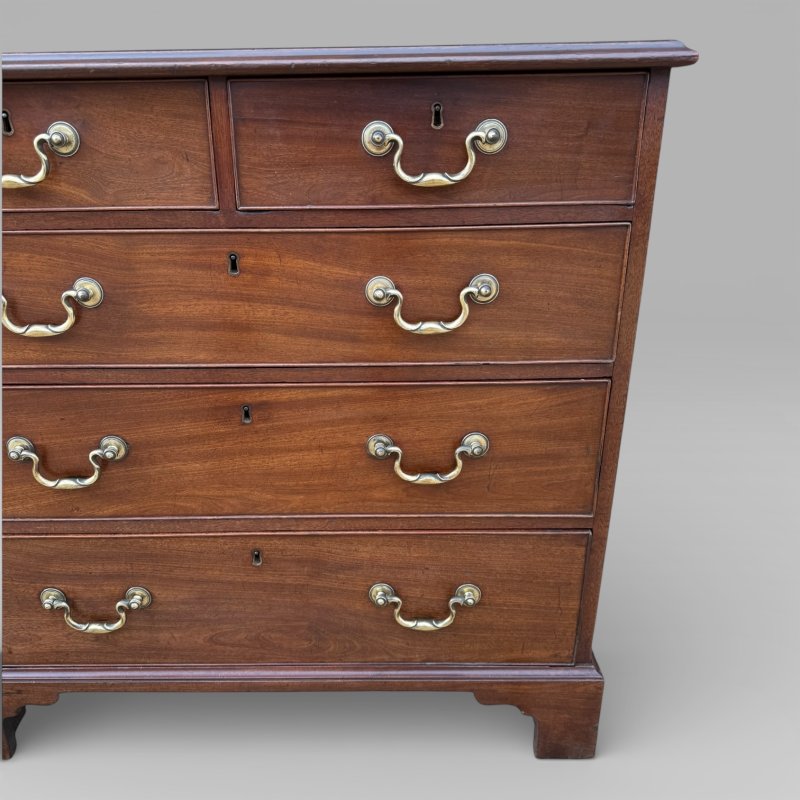 Small Antique Georgian Cuban Mahogany & Walnut Crossbanded Chest Of Drawers - Image 9