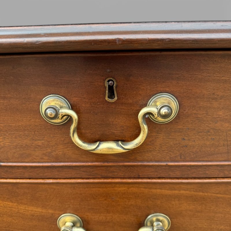 Small Antique Georgian Cuban Mahogany & Walnut Crossbanded Chest Of Drawers - Image 12