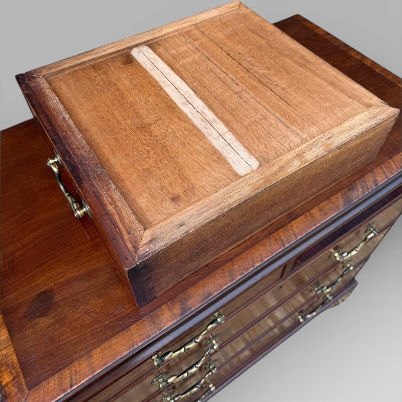 Small Antique Georgian Cuban Mahogany & Walnut Crossbanded Chest Of Drawers - Image 13