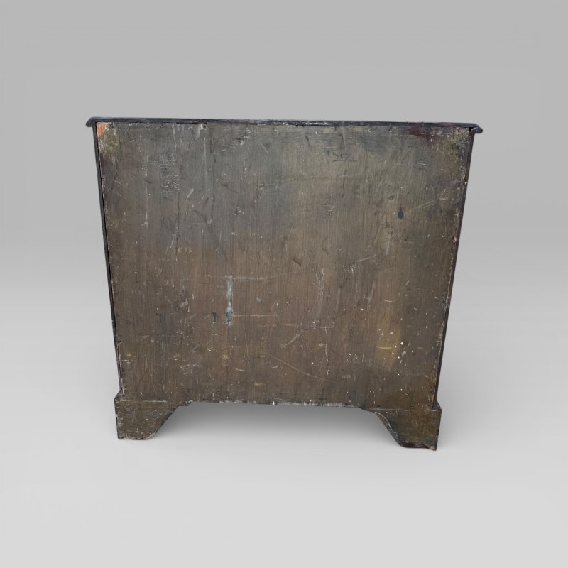 Small Antique Georgian Cuban Mahogany & Walnut Crossbanded Chest Of Drawers - Image 8