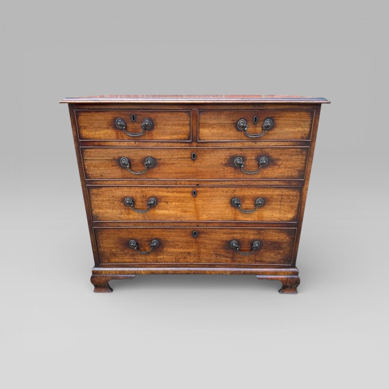 Antique George III 1790 Mahogany & Brass Chest Of 5 Drawers By J Moorcroft - Image 2