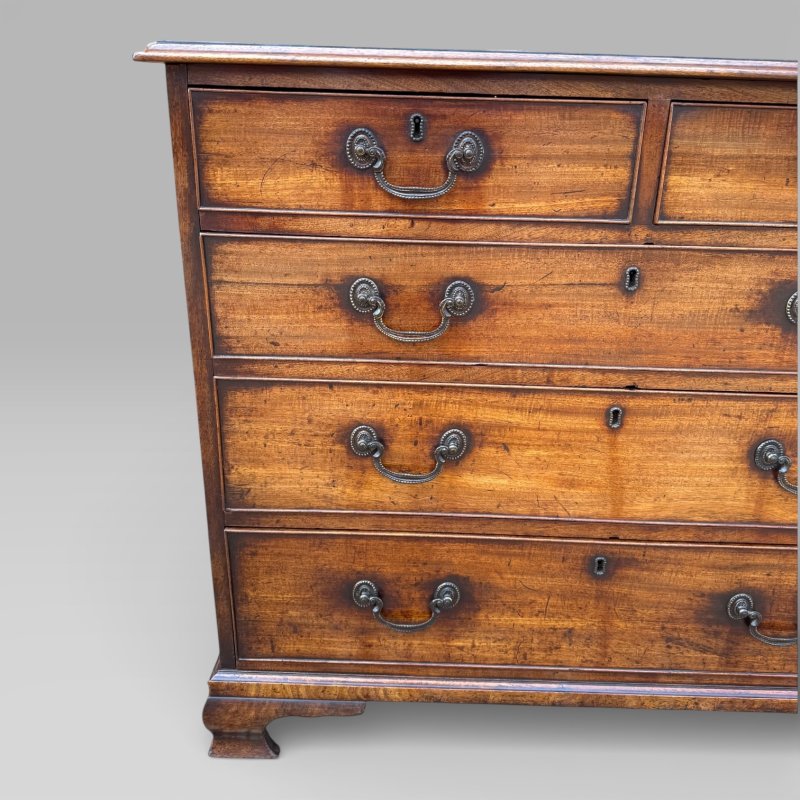 Antique George III 1790 Mahogany & Brass Chest Of 5 Drawers By J Moorcroft - Image 3