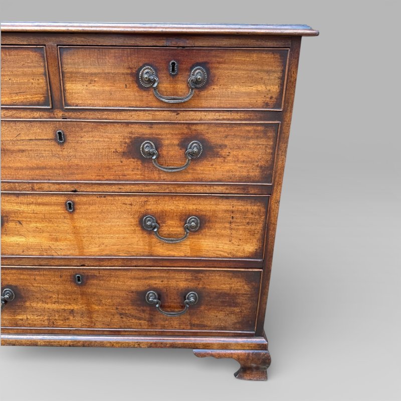 Antique George III 1790 Mahogany & Brass Chest Of 5 Drawers By J Moorcroft - Image 4