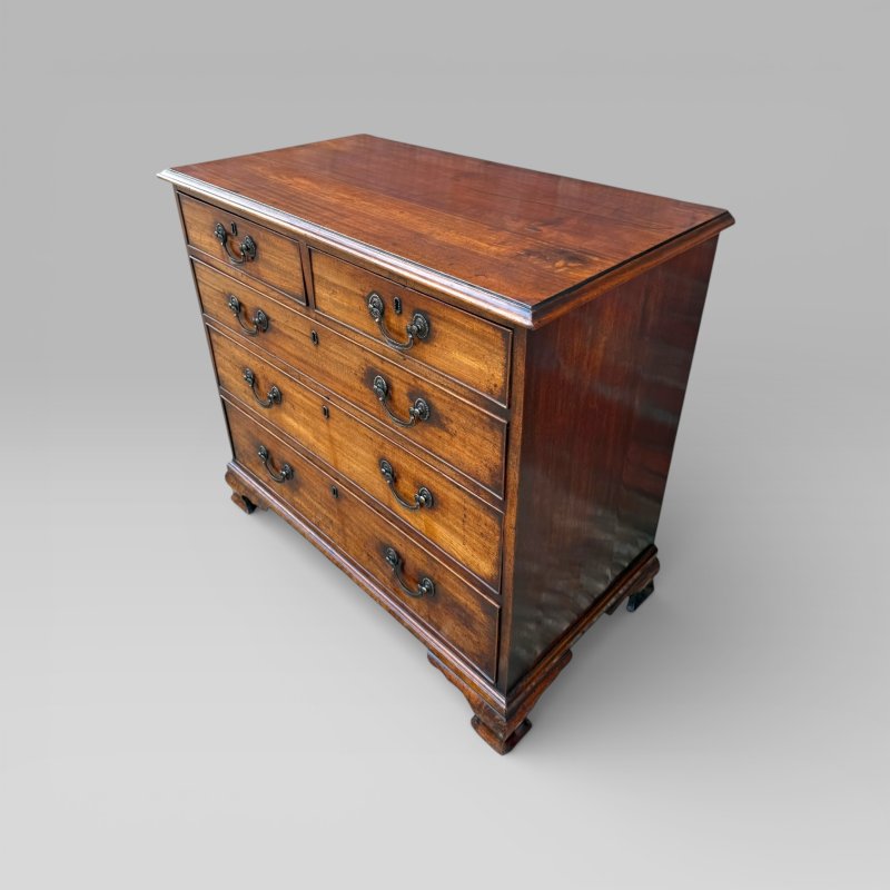 Antique George III 1790 Mahogany & Brass Chest Of 5 Drawers By J Moorcroft - Image 5