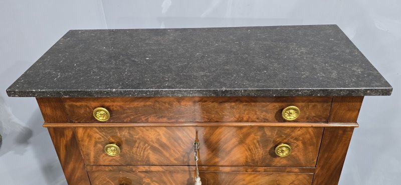 Super French Tall Chest of Mahogany Drawers - Image 7