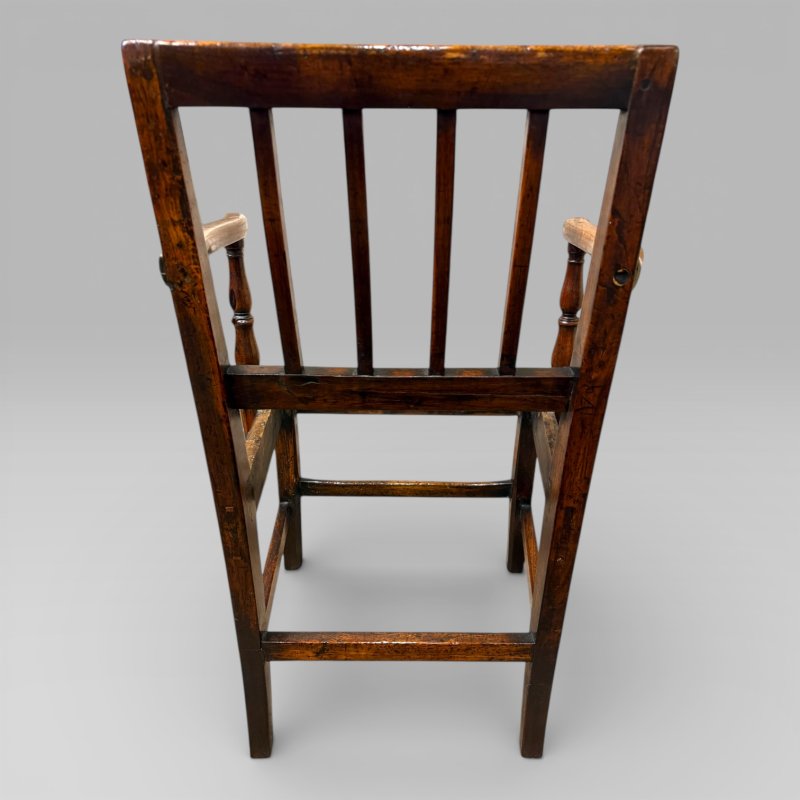 Antique 18th Century Country Farmhouse Walnut Carver Chair - Image 8