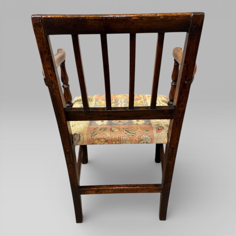 Antique 18th Century Country Farmhouse Walnut Carver Chair - Image 9