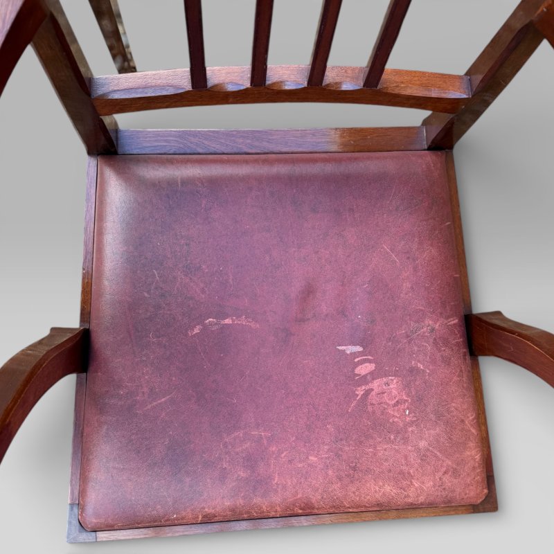 Vintage Set of 5 Mahogany Carver Dining Chairs Alan Grainger “Acornman” 1960s - Image 14
