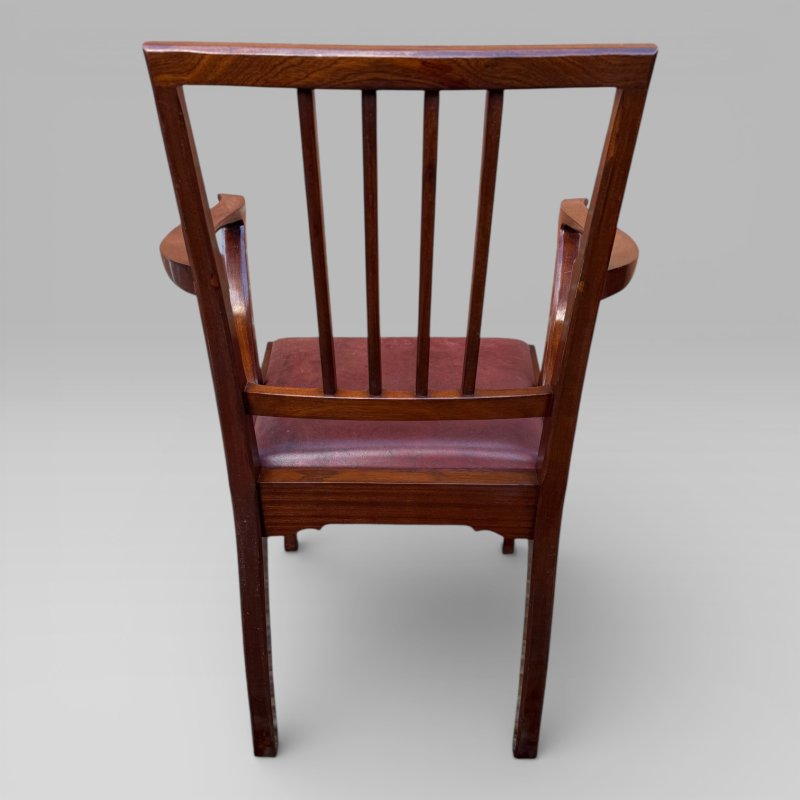 Vintage Set of 5 Mahogany Carver Dining Chairs Alan Grainger “Acornman” 1960s - Image 11