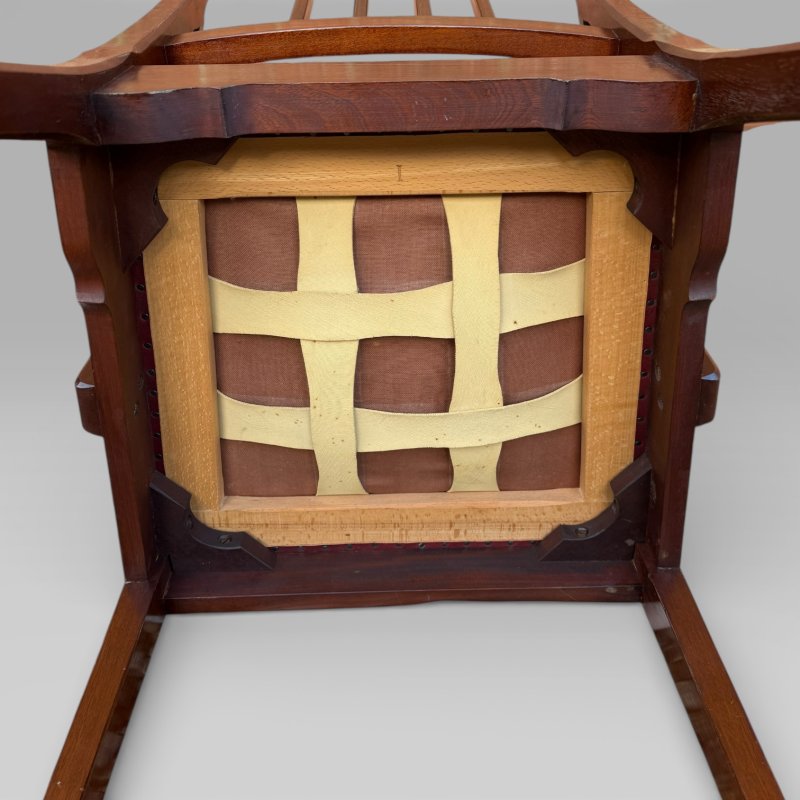 Vintage Set of 5 Mahogany Carver Dining Chairs Alan Grainger “Acornman” 1960s - Image 15