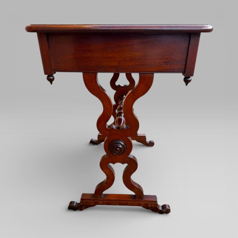 Antique Victorian Mahogany Centre Table / Occasional Table with 2 Drawers - Image 5