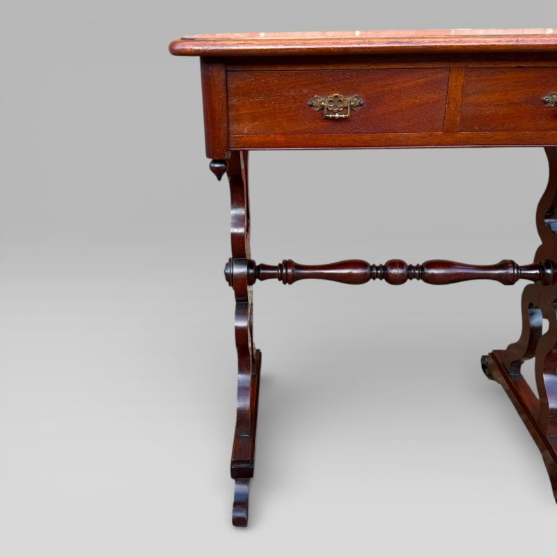 Antique Victorian Mahogany Centre Table / Occasional Table with 2 Drawers - Image 8