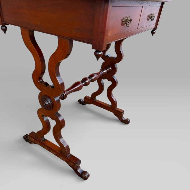Antique Victorian Mahogany Centre Table / Occasional Table with 2 Drawers - Image 9
