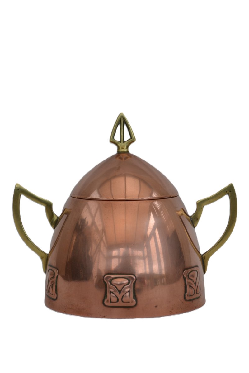 Wmf Art Nouveau Sugar Bowl Copper Plated, Secession C1900s