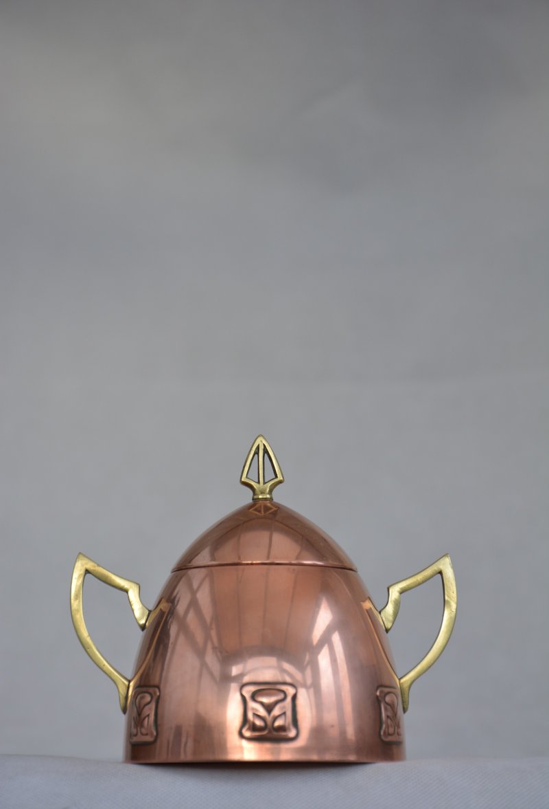 Wmf Art Nouveau Sugar Bowl Copper Plated, Secession C1900s - Image 2