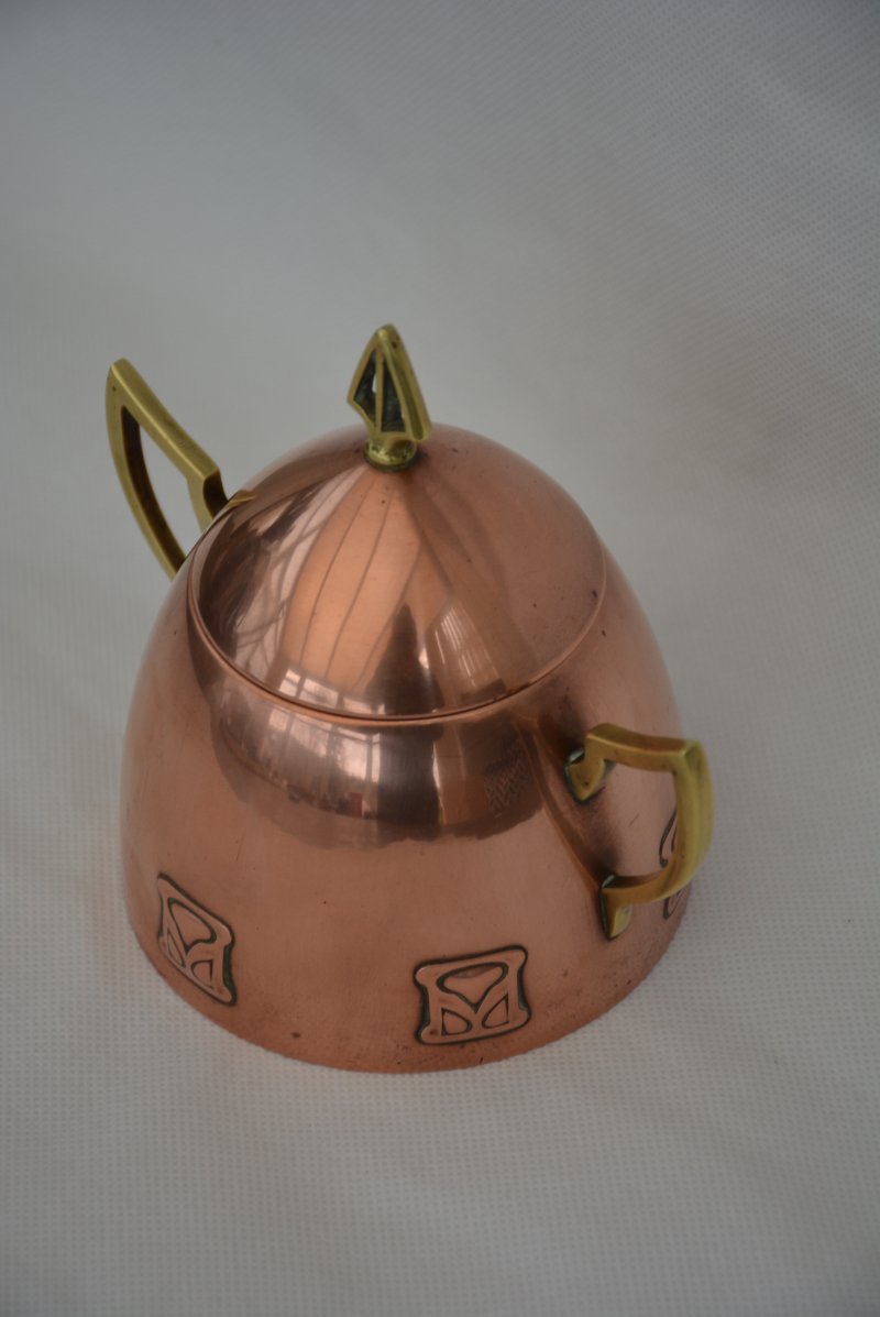Wmf Art Nouveau Sugar Bowl Copper Plated, Secession C1900s - Image 15