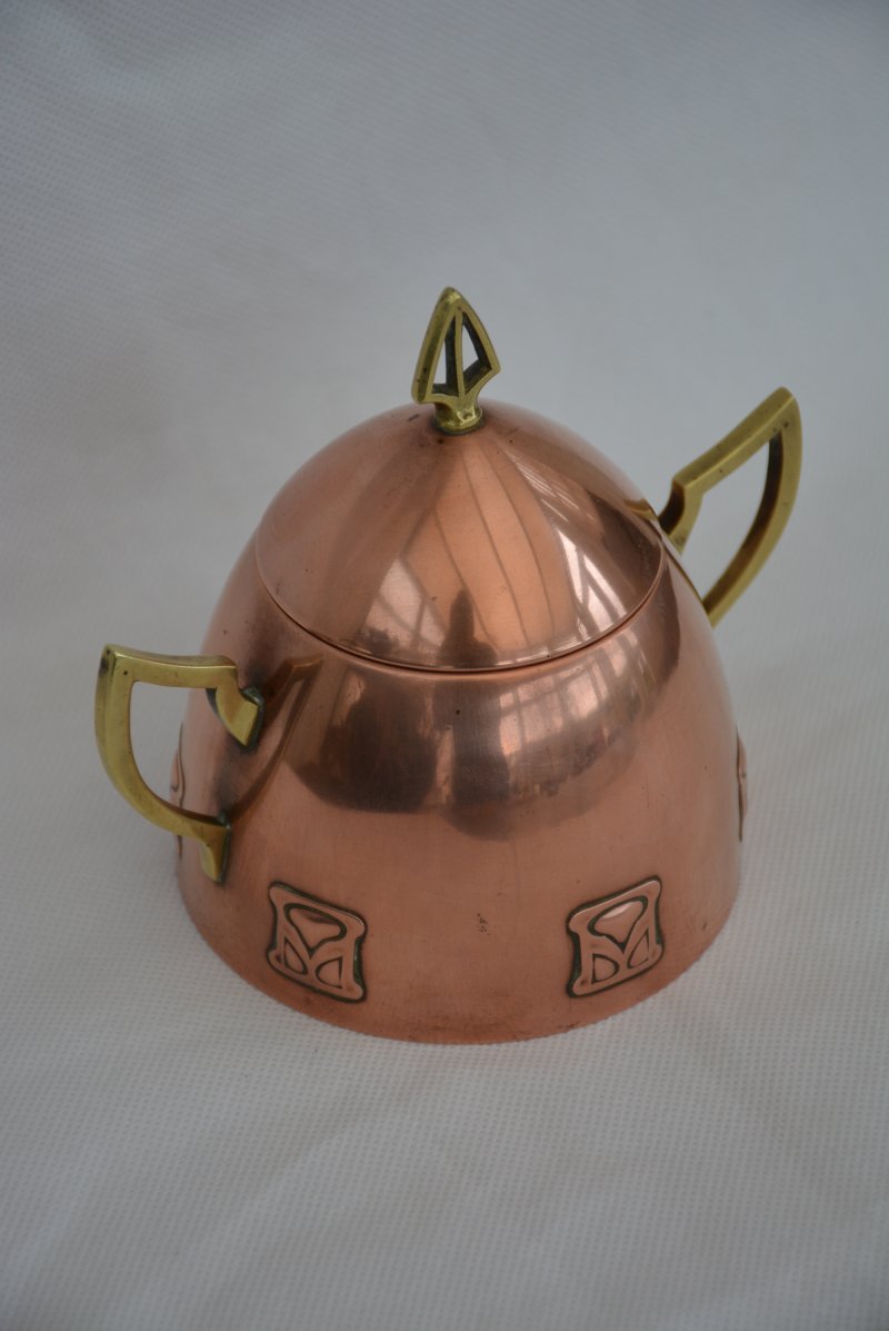 Wmf Art Nouveau Sugar Bowl Copper Plated, Secession C1900s - Image 17
