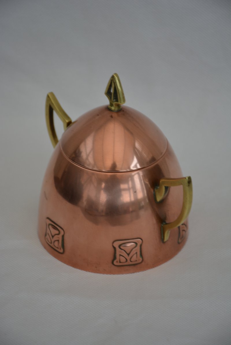 Wmf Art Nouveau Sugar Bowl Copper Plated, Secession C1900s - Image 5