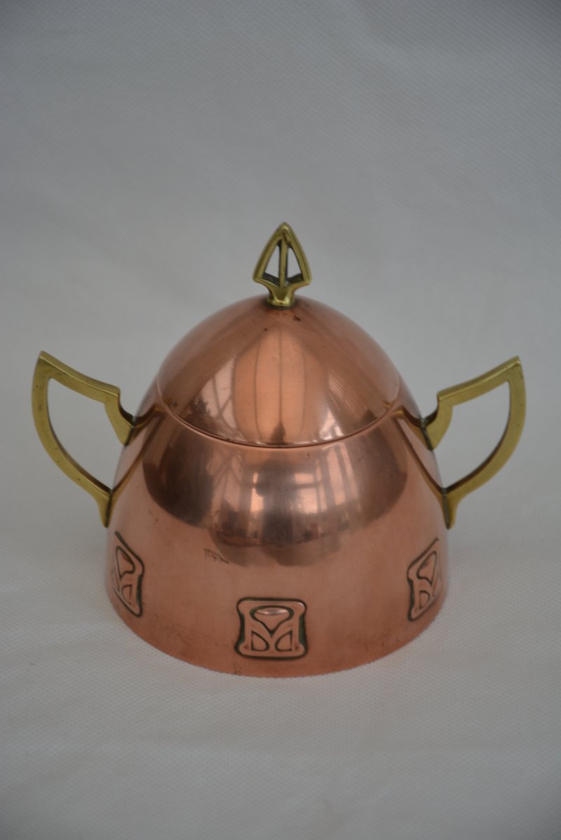 Wmf Art Nouveau Sugar Bowl Copper Plated, Secession C1900s - Image 6