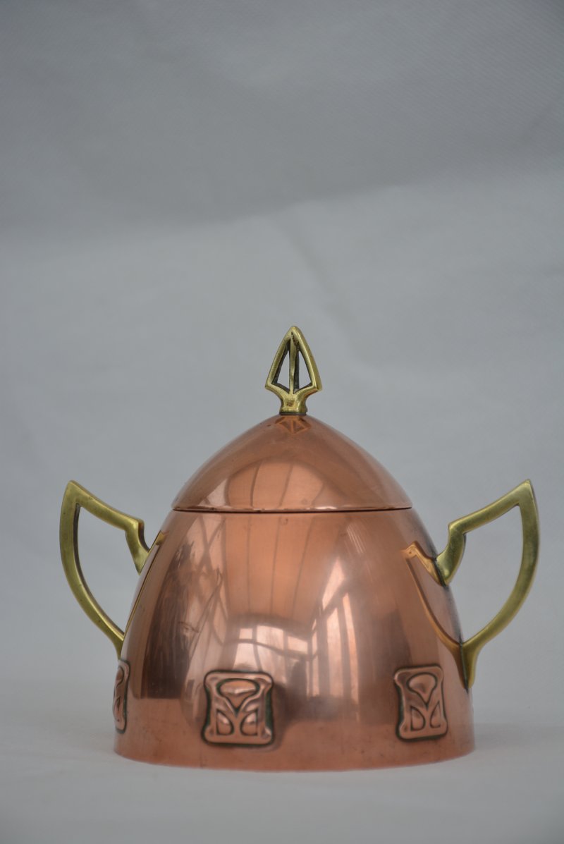 Wmf Art Nouveau Sugar Bowl Copper Plated, Secession C1900s - Image 3