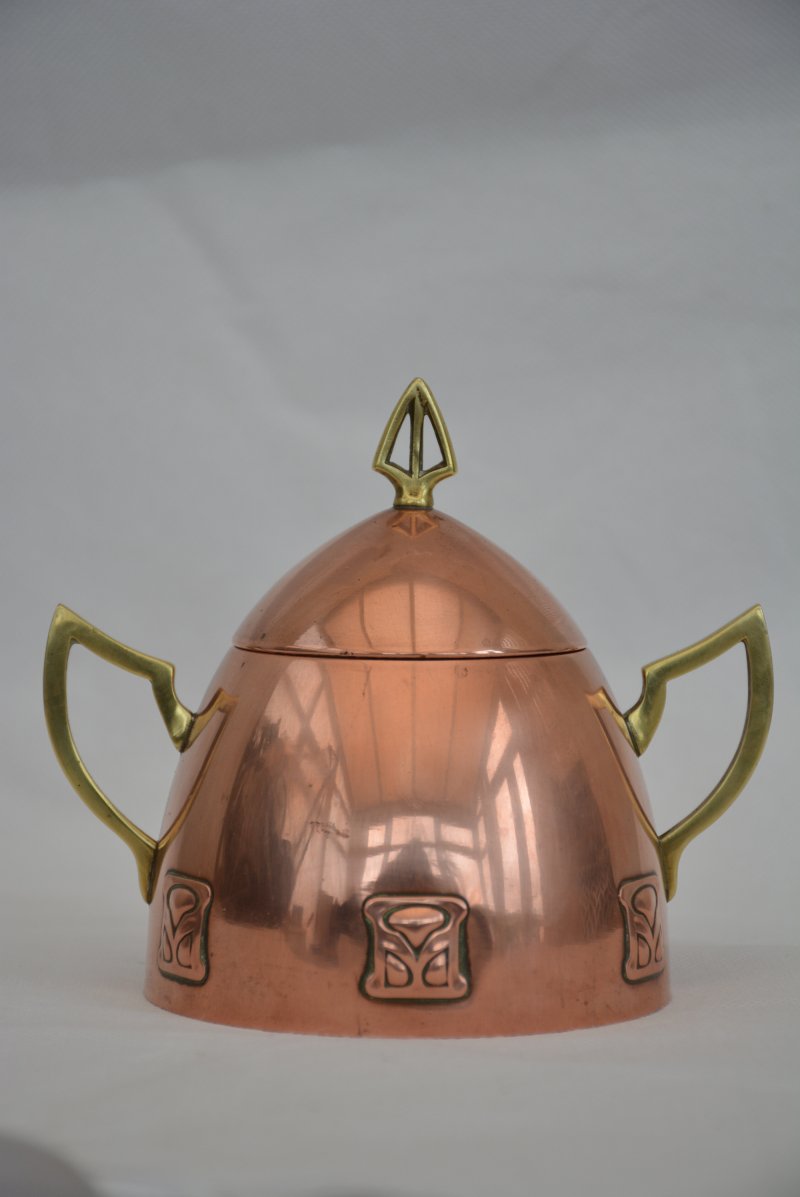 Wmf Art Nouveau Sugar Bowl Copper Plated, Secession C1900s - Image 4