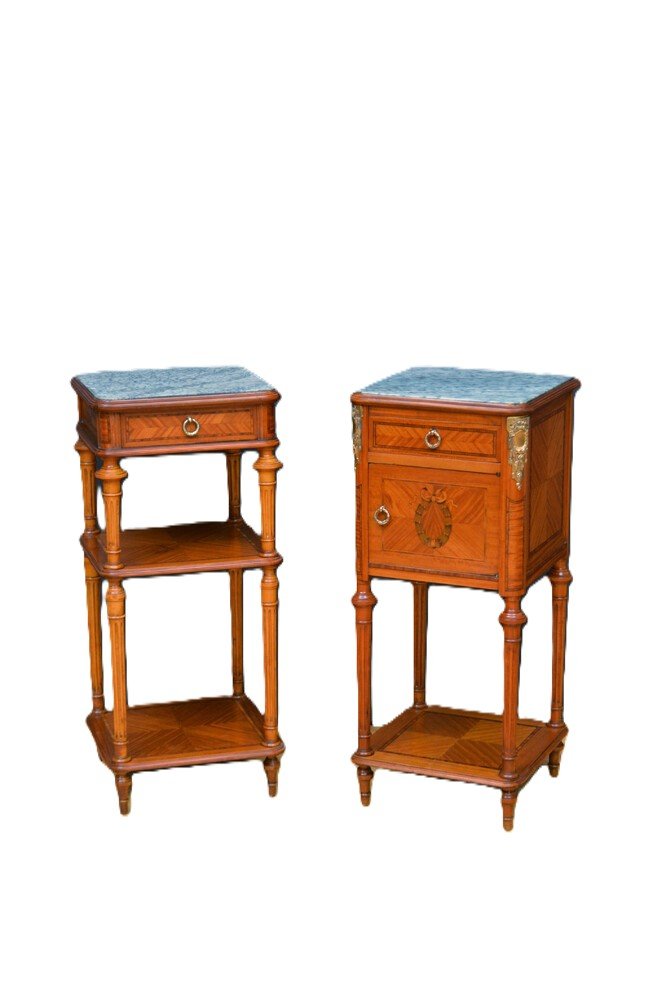Pair Of French Satinwood Bedside Cabinets