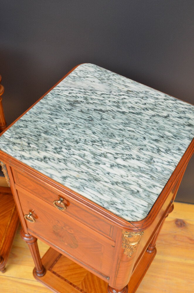 Pair Of French Satinwood Bedside Cabinets - Image 6