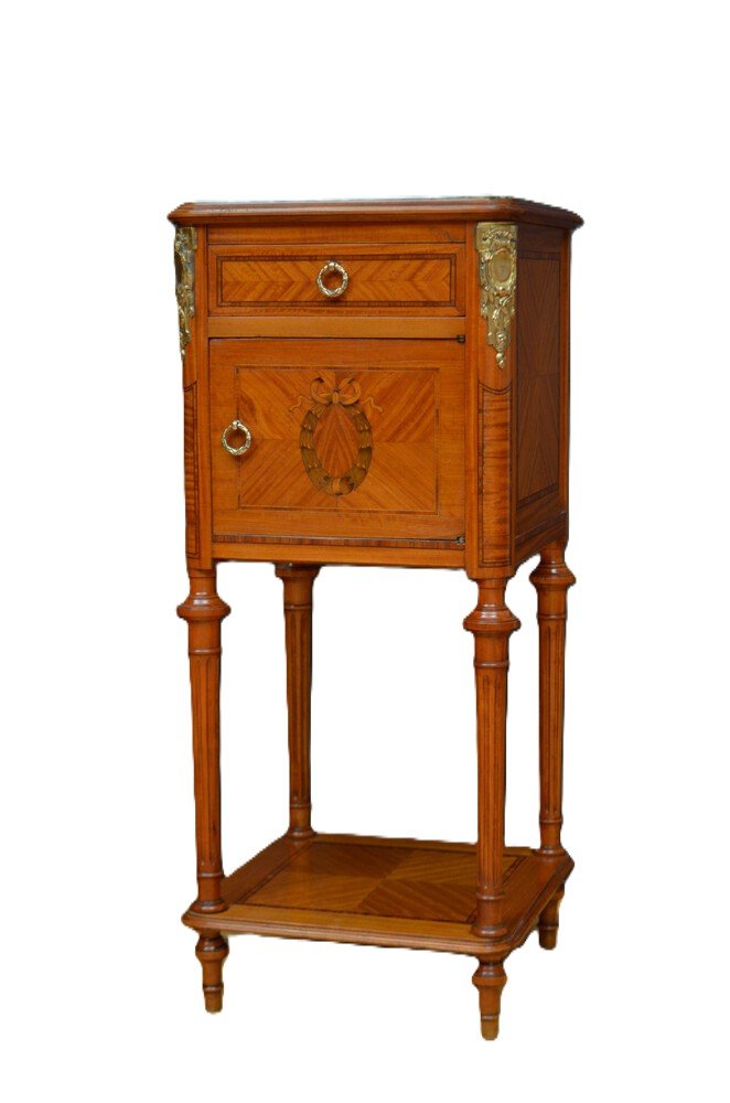 Pair Of French Satinwood Bedside Cabinets - Image 4
