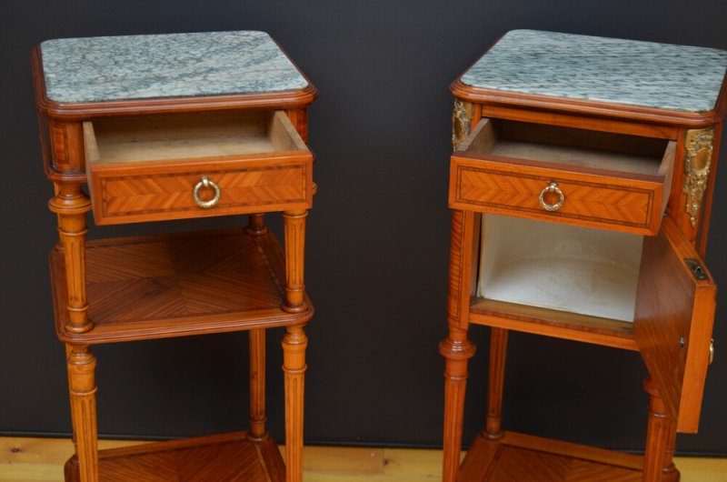 Pair Of French Satinwood Bedside Cabinets - Image 9