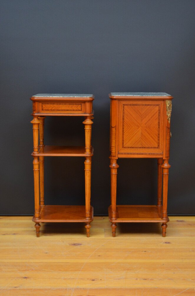 Pair Of French Satinwood Bedside Cabinets - Image 13