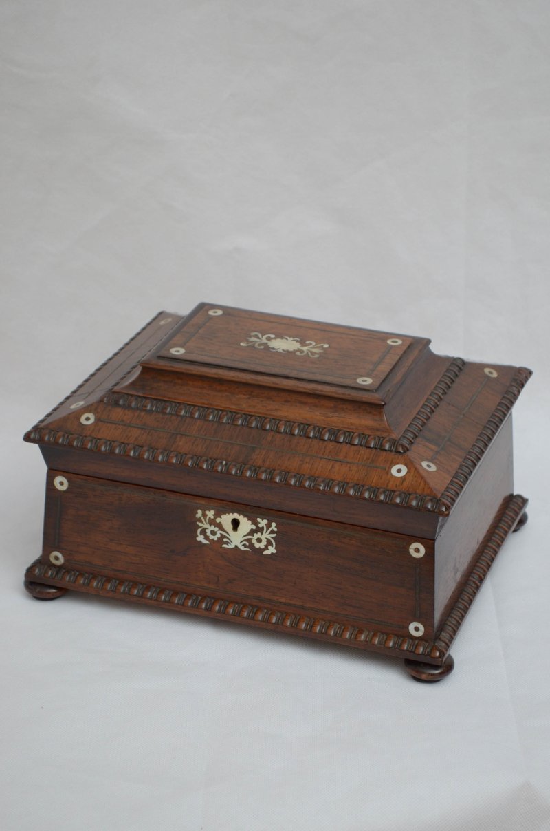 William IV Sarcophagus Jewellery Box In Rosewood - Image 4