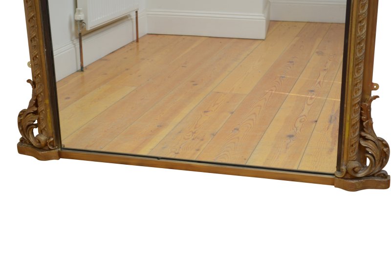 A Large Antique 19th Century Gilded Overmantel Mirror H155cm - Image 10