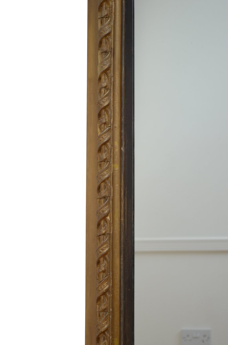 A Large Antique 19th Century Gilded Overmantel Mirror H155cm - Image 4