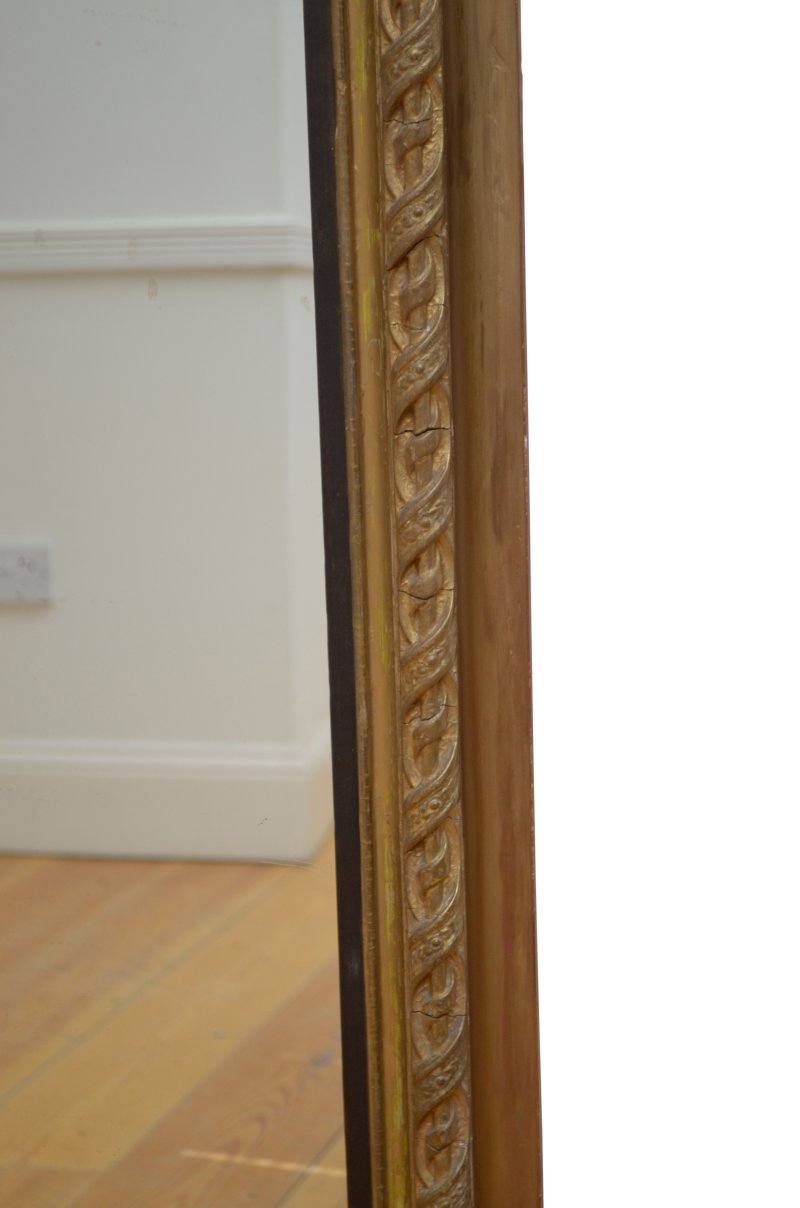 A Large Antique 19th Century Gilded Overmantel Mirror H155cm - Image 8