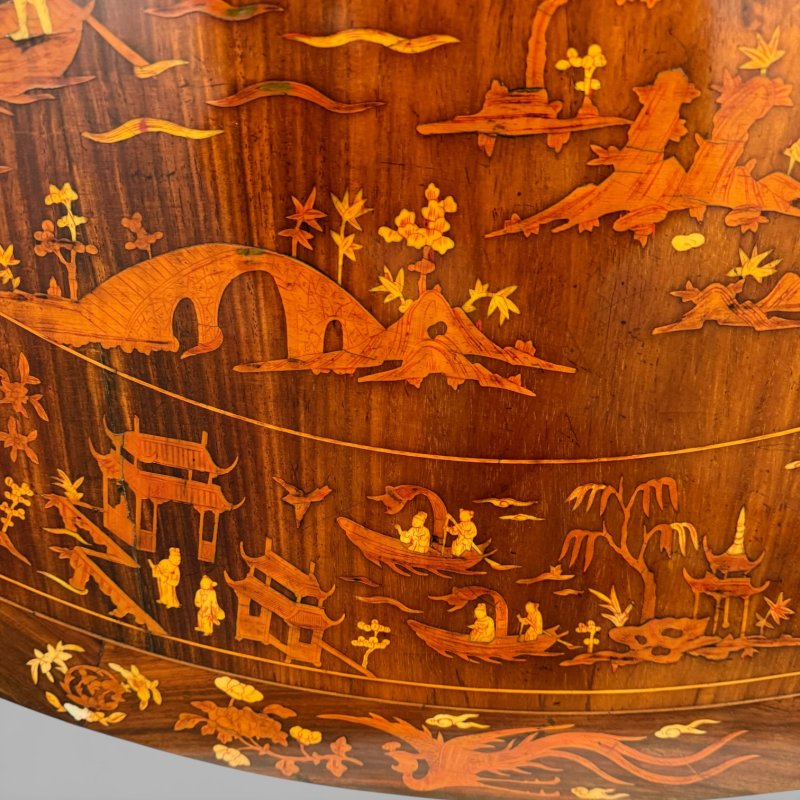 Antique Qing Chinese Export Rosewood Inlaid Centre Table by Edwards & Roberts - Image 12