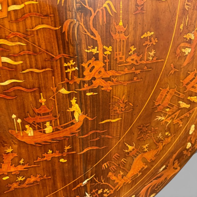 Antique Qing Chinese Export Rosewood Inlaid Centre Table by Edwards & Roberts - Image 14