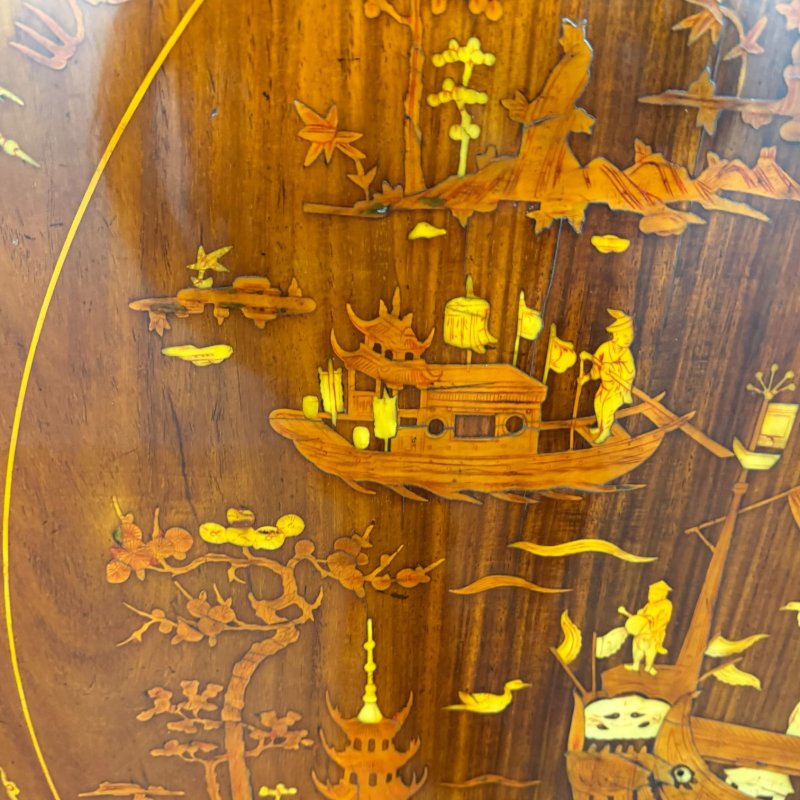 Antique Qing Chinese Export Rosewood Inlaid Centre Table by Edwards & Roberts - Image 15