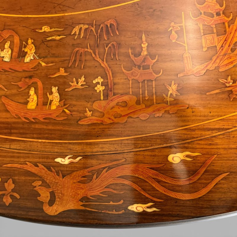Antique Qing Chinese Export Rosewood Inlaid Centre Table by Edwards & Roberts - Image 16