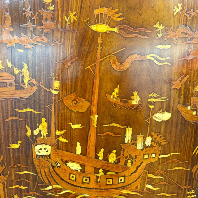 Antique Qing Chinese Export Rosewood Inlaid Centre Table by Edwards & Roberts - Image 17