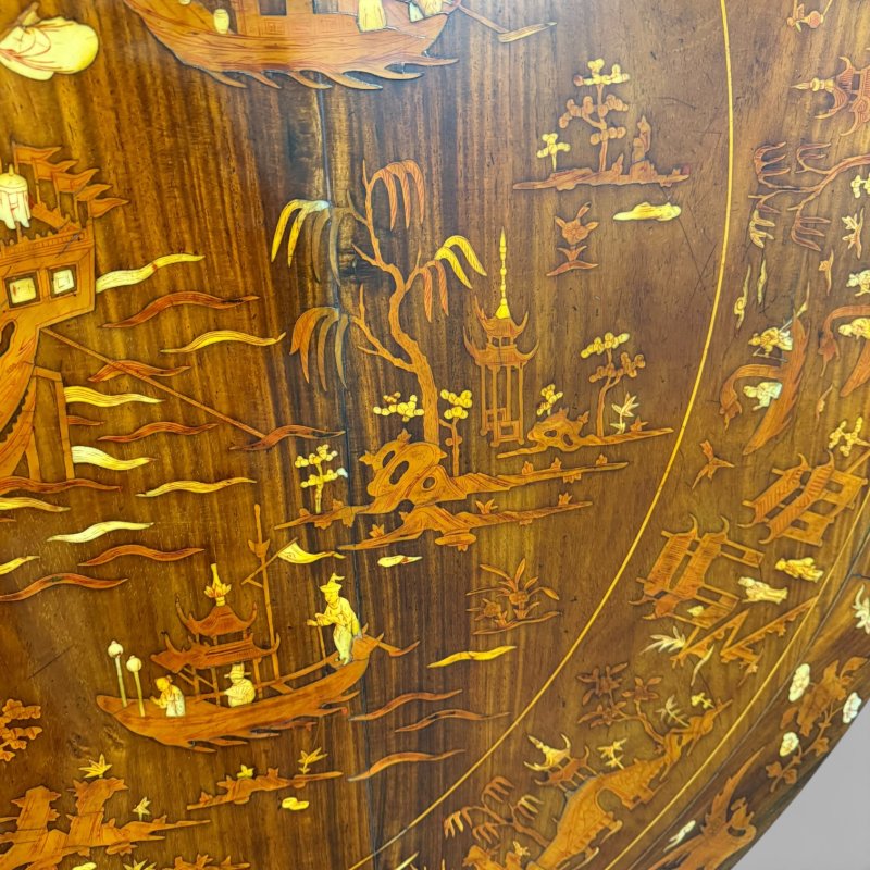 Antique Qing Chinese Export Rosewood Inlaid Centre Table by Edwards & Roberts - Image 19