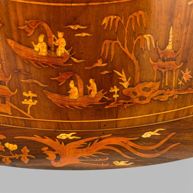 Antique Qing Chinese Export Rosewood Inlaid Centre Table by Edwards & Roberts - Image 4