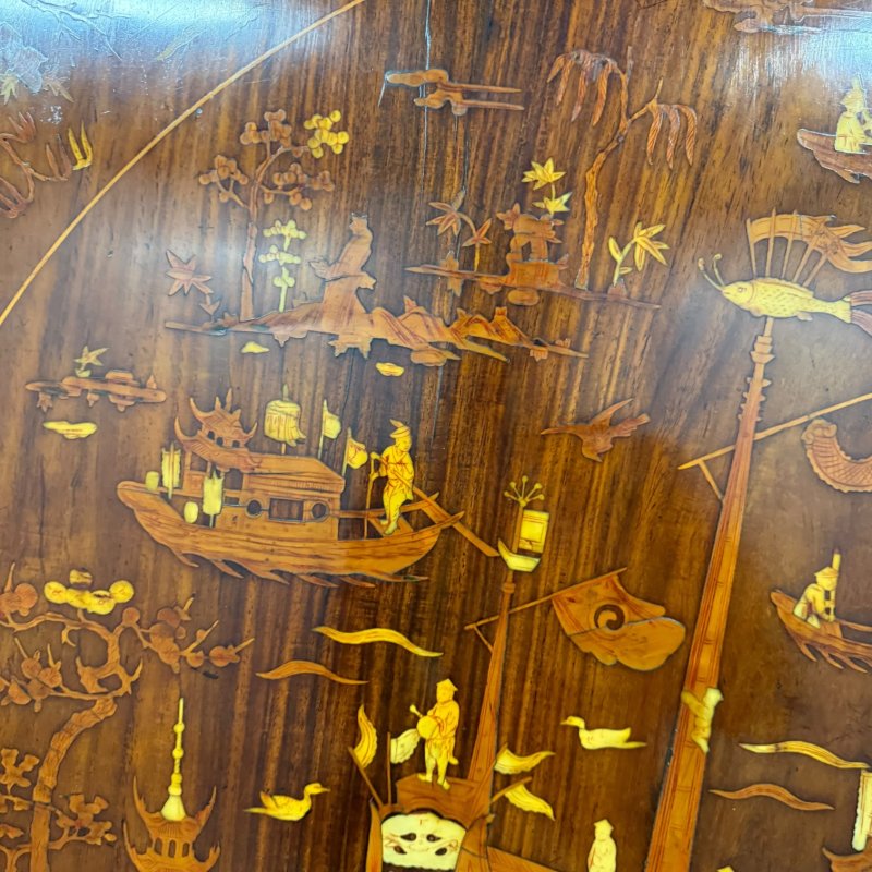 Antique Qing Chinese Export Rosewood Inlaid Centre Table by Edwards & Roberts - Image 20