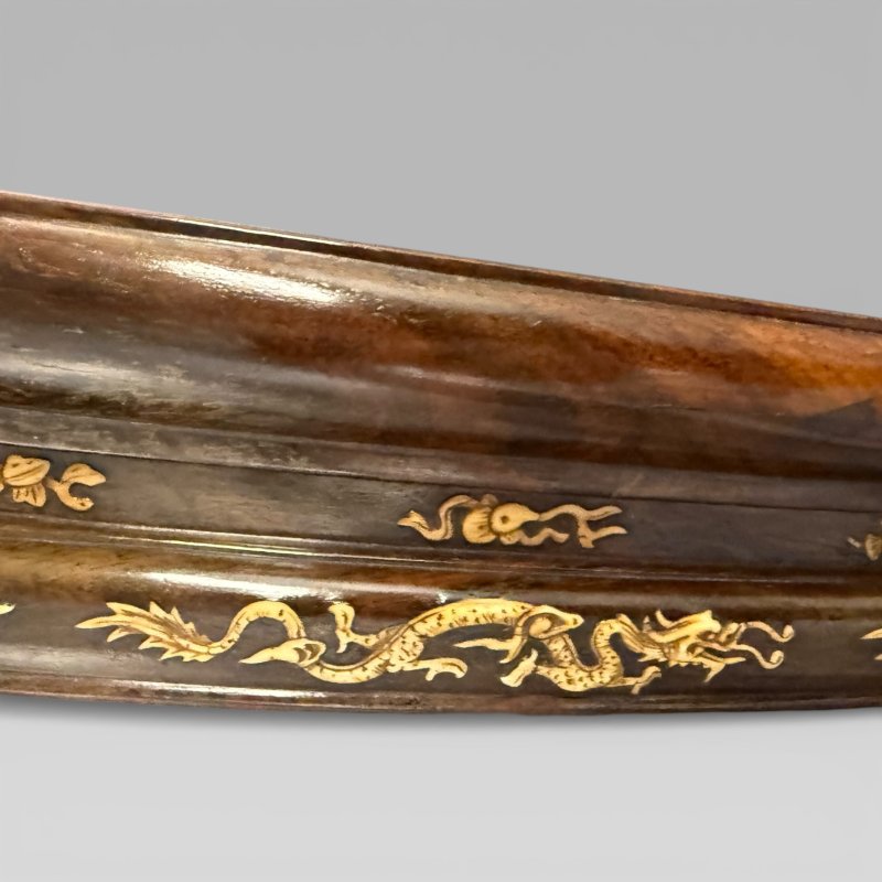 Antique Qing Chinese Export Rosewood Inlaid Centre Table by Edwards & Roberts - Image 6