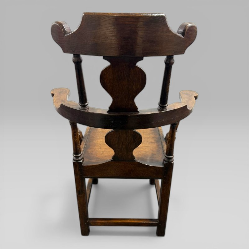 Late 20th Century Oak Wainscot Armchair in the 17th Century William & Mary Style - Image 8