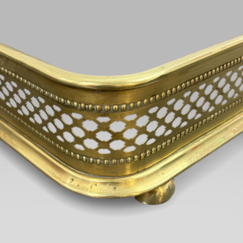 Antique Victorian Pierced Brass Fire Fender / Kerb - Image 5