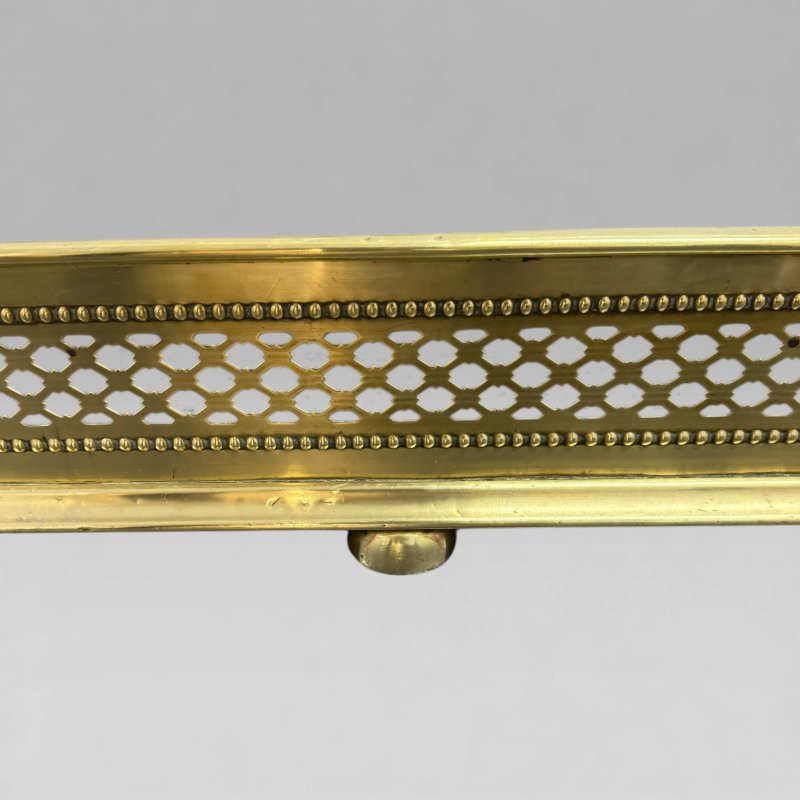 Antique Victorian Pierced Brass Fire Fender / Kerb - Image 6