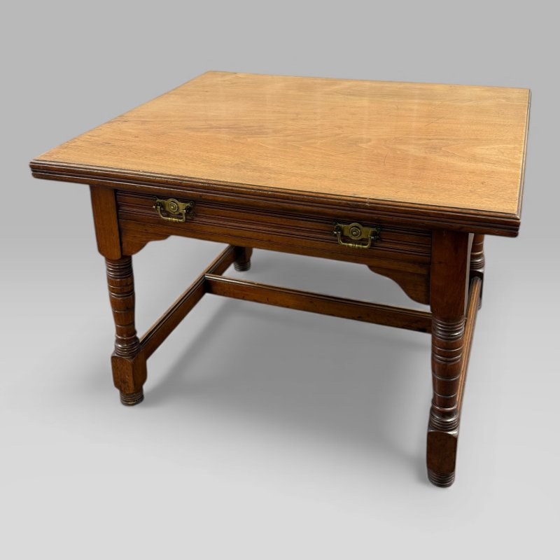 Antique Victorian Walnut Arts and Crafts Coffee Table